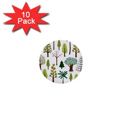 Chrismas Tree Greeen  1  Mini Buttons (10 pack) 