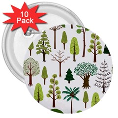 Chrismas Tree Greeen  3  Buttons (10 pack) 