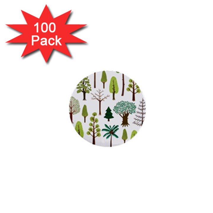 Chrismas Tree Greeen  1  Mini Buttons (100 pack) 