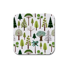 Chrismas Tree Greeen  Rubber Square Coaster (4 pack)