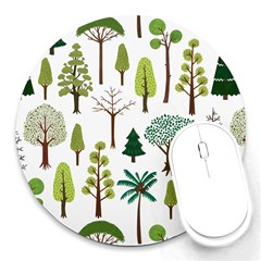 Chrismas Tree Greeen  Round Mousepad by nateshop