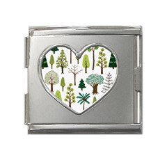 Chrismas Tree Greeen  Mega Link Heart Italian Charm (18mm)