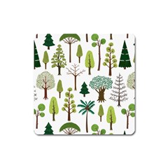 Chrismas Tree Greeen  Square Magnet