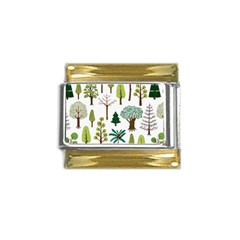 Chrismas Tree Greeen  Gold Trim Italian Charm (9mm) by nateshop