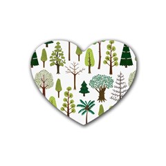 Chrismas Tree Greeen  Rubber Coaster (Heart)