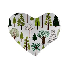 Chrismas Tree Greeen  Standard 16  Premium Heart Shape Cushions