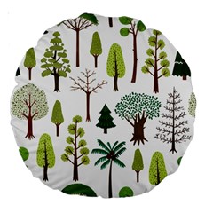 Chrismas Tree Greeen  Large 18  Premium Round Cushions by nateshop