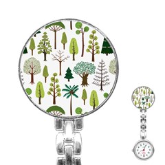 Chrismas Tree Greeen  Stainless Steel Nurses Watch by nateshop