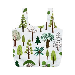 Chrismas Tree Greeen  Full Print Recycle Bag (M)