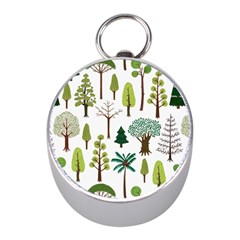 Chrismas Tree Greeen  Mini Silver Compasses