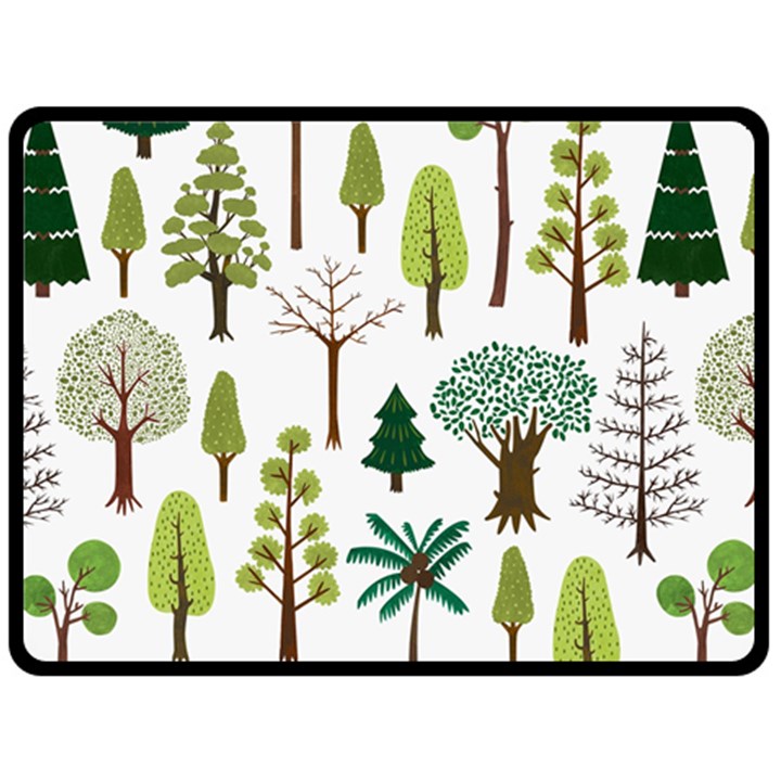 Chrismas Tree Greeen  Double Sided Fleece Blanket (Large) 