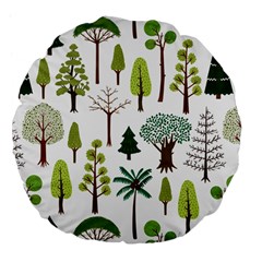 Chrismas Tree Greeen  Large 18  Premium Flano Round Cushions