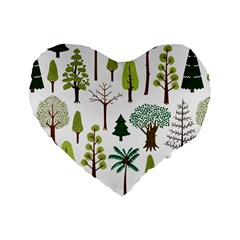 Chrismas Tree Greeen  Standard 16  Premium Flano Heart Shape Cushions