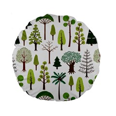 Chrismas Tree Greeen  Standard 15  Premium Flano Round Cushions by nateshop