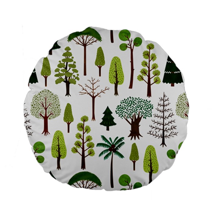 Chrismas Tree Greeen  Standard 15  Premium Flano Round Cushions