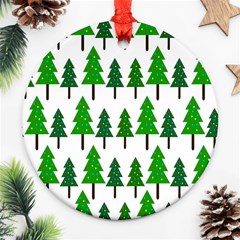 Chrismas Tree Greeen Ornament (round) by nateshop