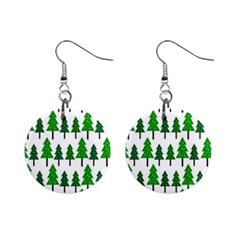 Chrismas Tree Greeen Mini Button Earrings by nateshop