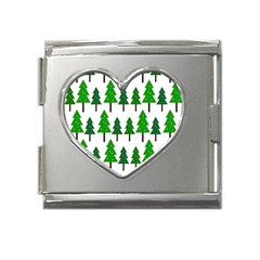 Chrismas Tree Greeen Mega Link Heart Italian Charm (18mm) by nateshop