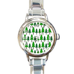 Chrismas Tree Greeen Round Italian Charm Watch by nateshop