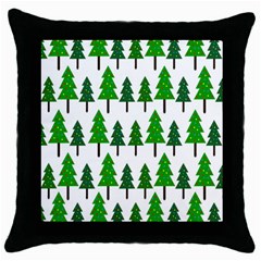 Chrismas Tree Greeen Throw Pillow Case (black) by nateshop