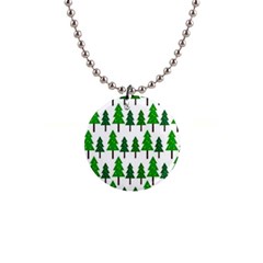 Chrismas Tree Greeen 1  Button Necklace by nateshop