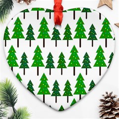 Chrismas Tree Greeen Heart Ornament (two Sides) by nateshop