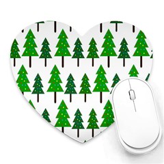 Chrismas Tree Greeen Heart Mousepad by nateshop