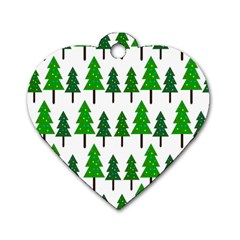 Chrismas Tree Greeen Dog Tag Heart (one Side) by nateshop