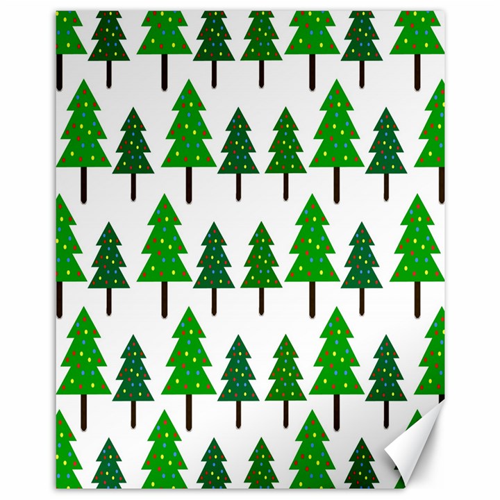 Chrismas Tree Greeen Canvas 11  x 14 