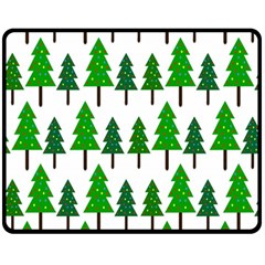 Chrismas Tree Greeen Fleece Blanket (medium)  by nateshop