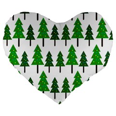 Chrismas Tree Greeen Large 19  Premium Heart Shape Cushions by nateshop