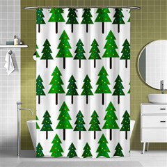 Chrismas Tree Greeen Shower Curtain 48  X 72  (small)  by nateshop