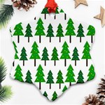 Chrismas Tree Greeen Snowflake Ornament (Two Sides) Front