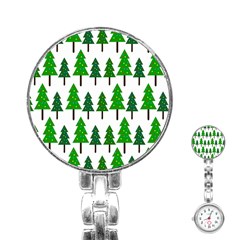 Chrismas Tree Greeen Stainless Steel Nurses Watch by nateshop