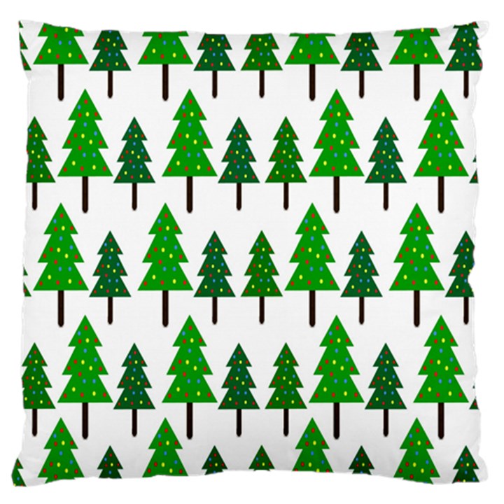 Chrismas Tree Greeen Large Flano Cushion Case (Two Sides)