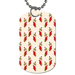 Christmas-background-christmas-stockings Dog Tag (two Sides) by nateshop