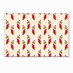 Christmas-background-christmas-stockings Postcard 4 x 6  (pkg Of 10) by nateshop