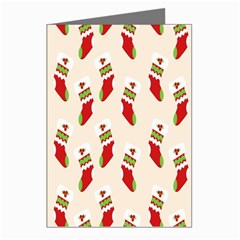 Christmas-background-christmas-stockings Greeting Cards (pkg Of 8)