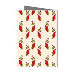 Christmas-background-christmas-stockings Mini Greeting Cards (pkg Of 8)