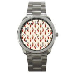 Christmas-background-christmas-stockings Sport Metal Watch by nateshop