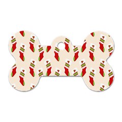 Christmas-background-christmas-stockings Dog Tag Bone (one Side) by nateshop