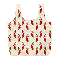 Christmas-background-christmas-stockings Full Print Recycle Bag (l) by nateshop