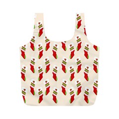 Christmas-background-christmas-stockings Full Print Recycle Bag (m) by nateshop