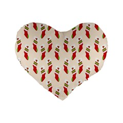 Christmas-background-christmas-stockings Standard 16  Premium Flano Heart Shape Cushions by nateshop