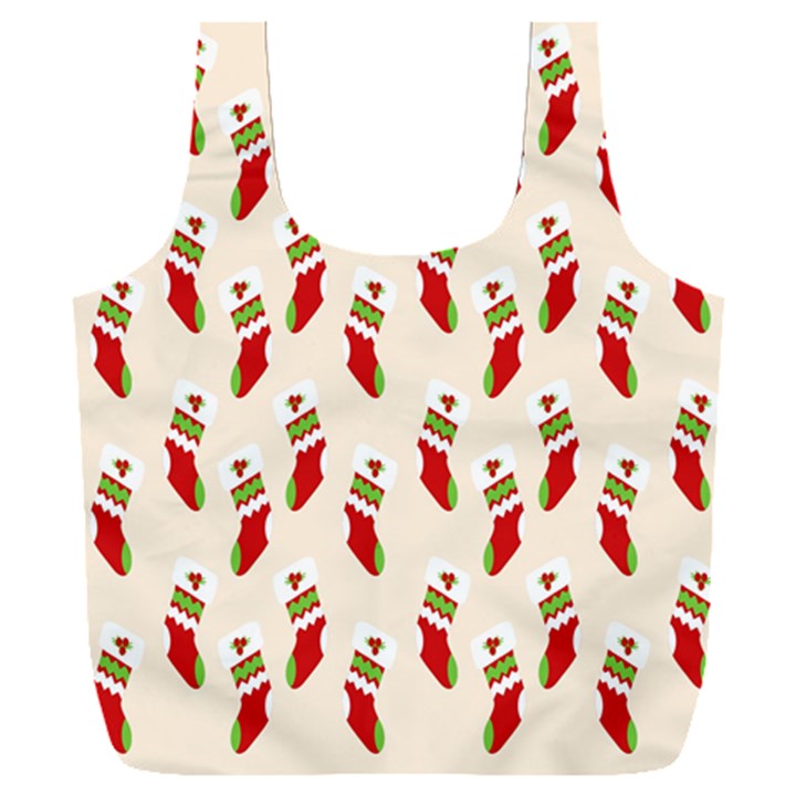 Christmas-background-christmas-stockings Full Print Recycle Bag (XXXL)