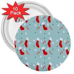 Christmas-pattern -christmas-stockings 3  Buttons (10 Pack)  by nateshop