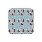 Christmas-pattern -christmas-stockings Rubber Square Coaster (4 pack) Front