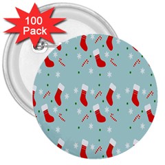 Christmas-pattern -christmas-stockings 3  Buttons (100 Pack)  by nateshop