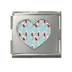 Christmas-pattern -christmas-stockings Mega Link Heart Italian Charm (18mm)