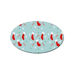 Christmas-pattern -christmas-stockings Sticker Oval (10 Pack)